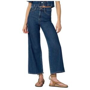 Joe's Jeans Womens The Mia Lively Linen-Blend High Rise Wide Ankle Jean